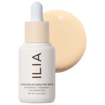 ILIA Super Serum Skin Tint SPF 40 tinted serum foundation with mineral sunscreen for dewy lightweight coverage