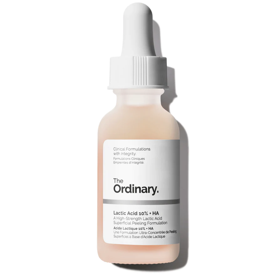The Ordinary Lactic Acid 10% + HA exfoliating serum for rough texture and dull skin