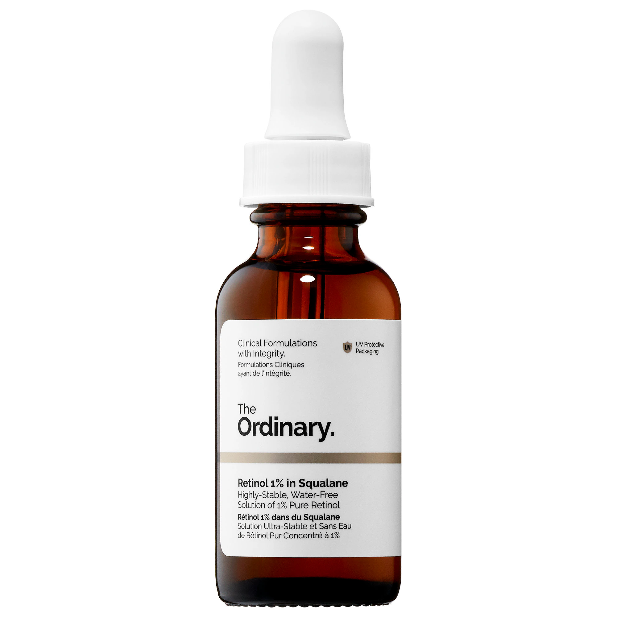 The Ordinary Retinol 1% in Squalane serum for texture, uneven tone, and signs of aging