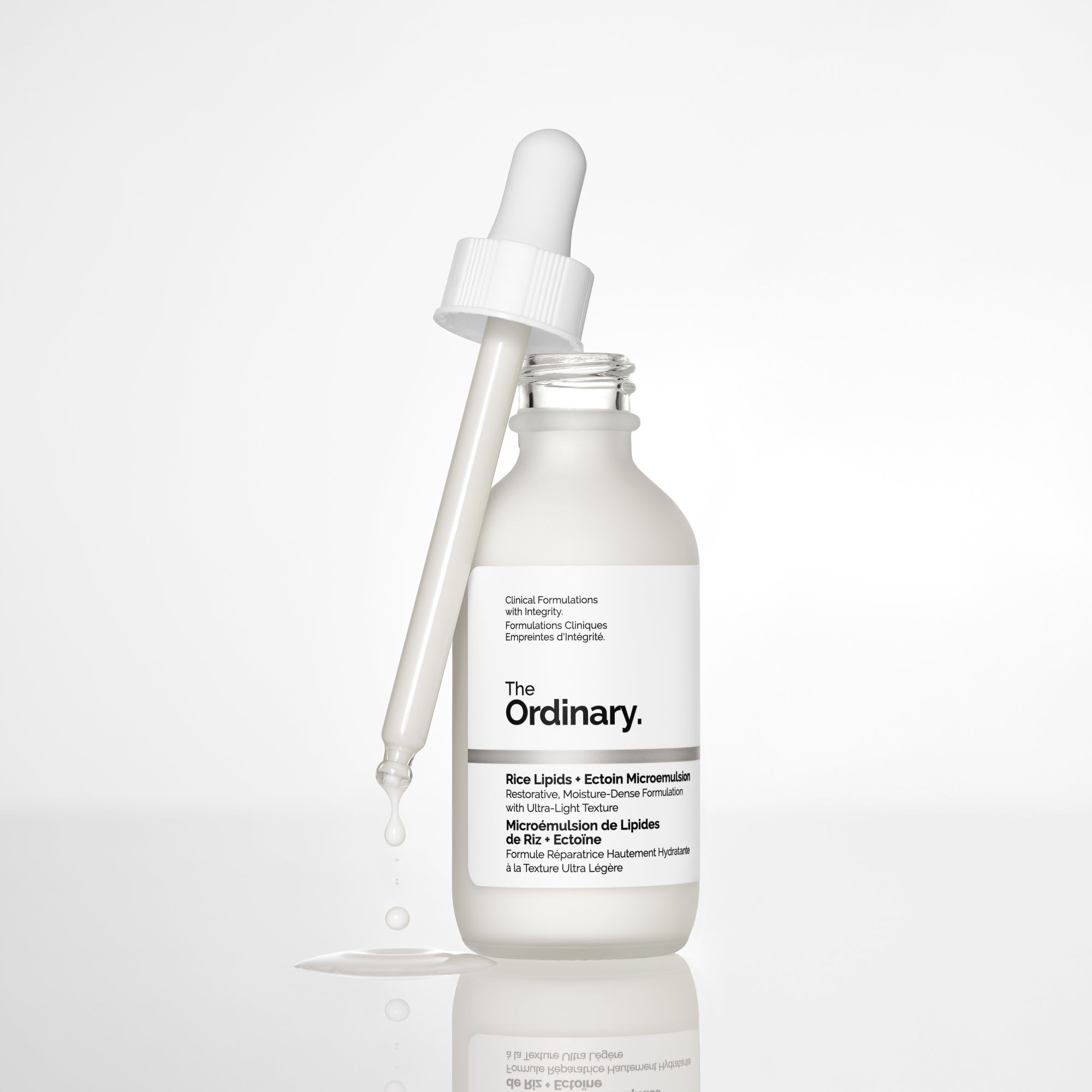 The Ordinary Rice Lipids + Ectoin Microemulsion moisturizer for soothing hydration and reduced redness