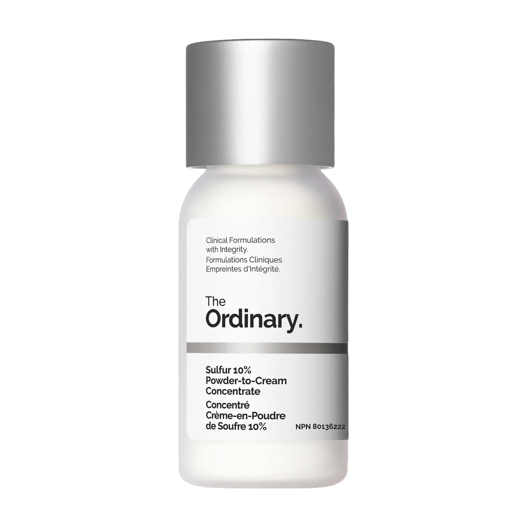The Ordinary Sulfur 10% Powder-to-Cream Concentrate spot treatment for blemish-prone skin